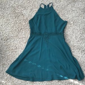 Charlotte Russe Forest Green Zip Up Dress
